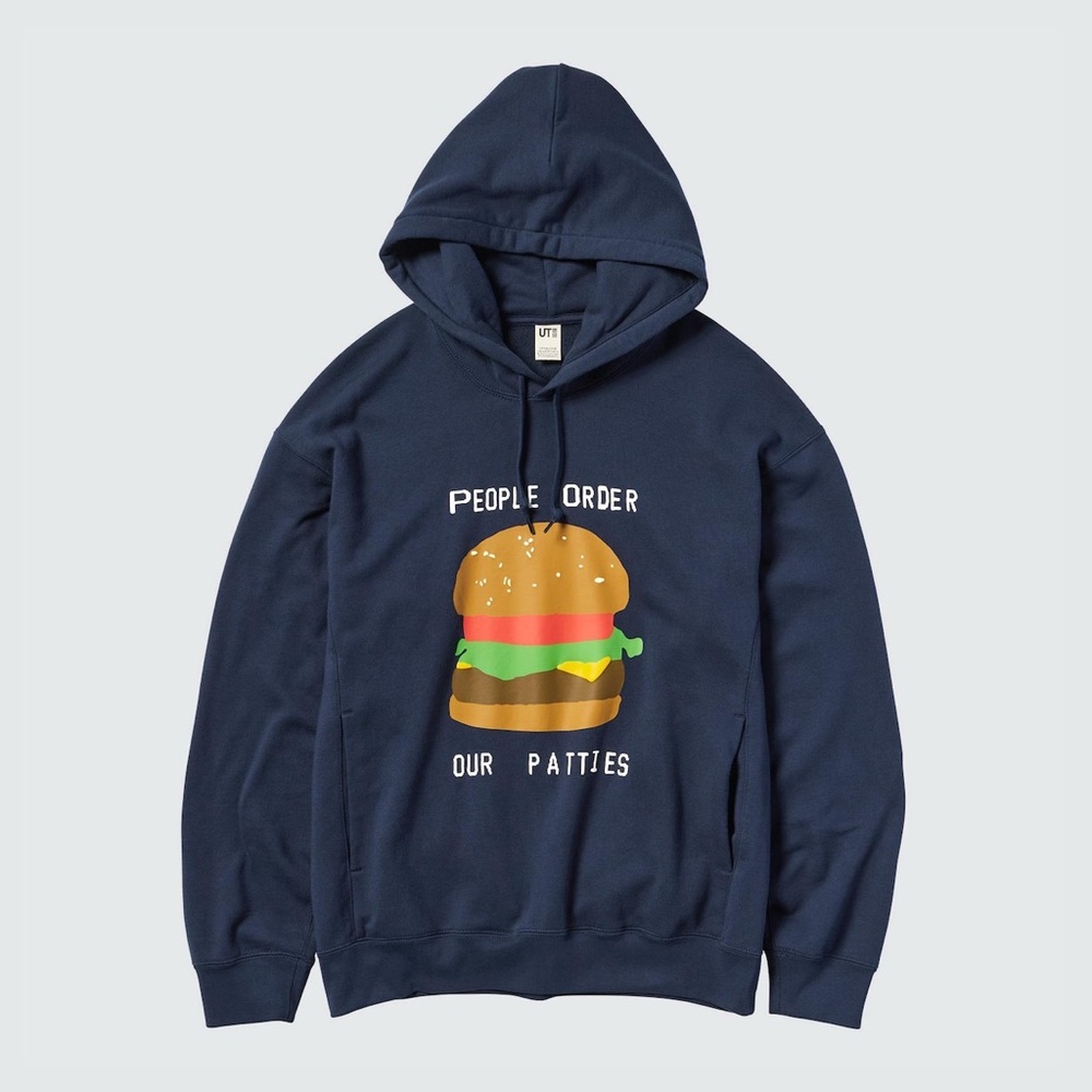 UNIQLO Navy Spongebob Hoodie Sweatshirt
